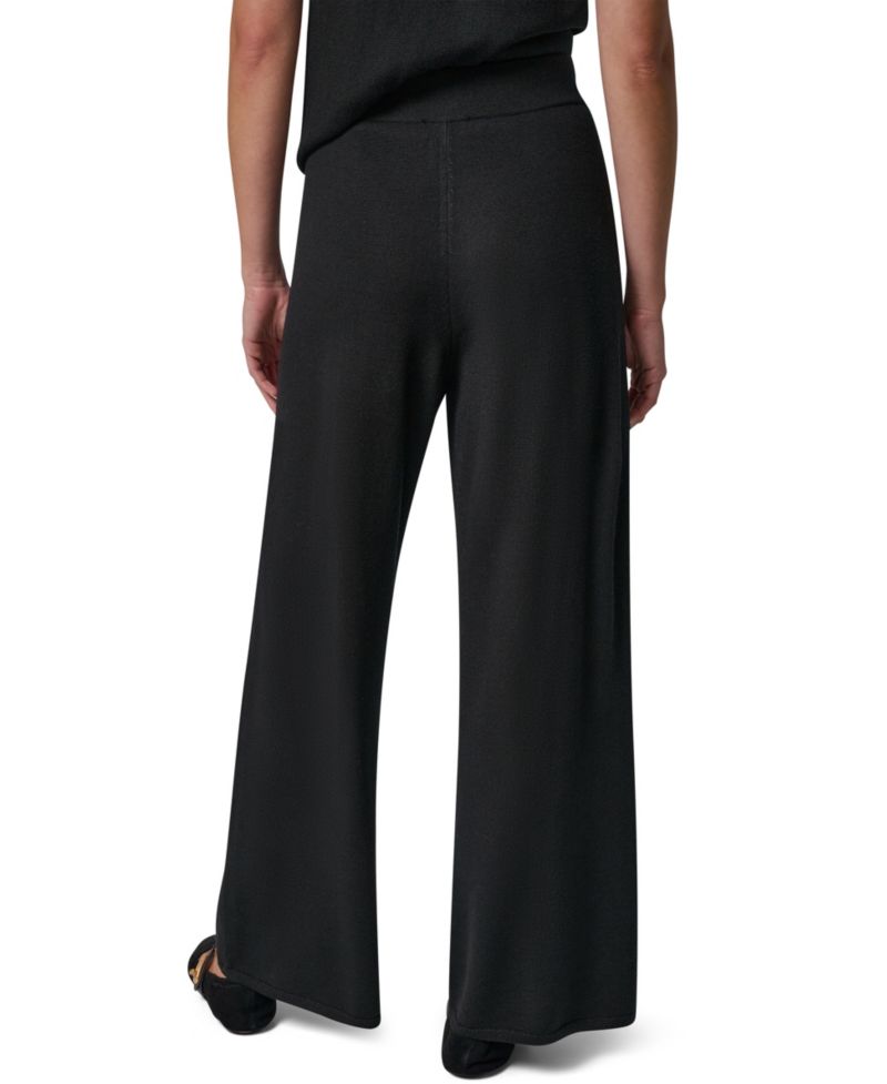 Women's Wide-Leg High-Waisted Pull-On Wool Pants