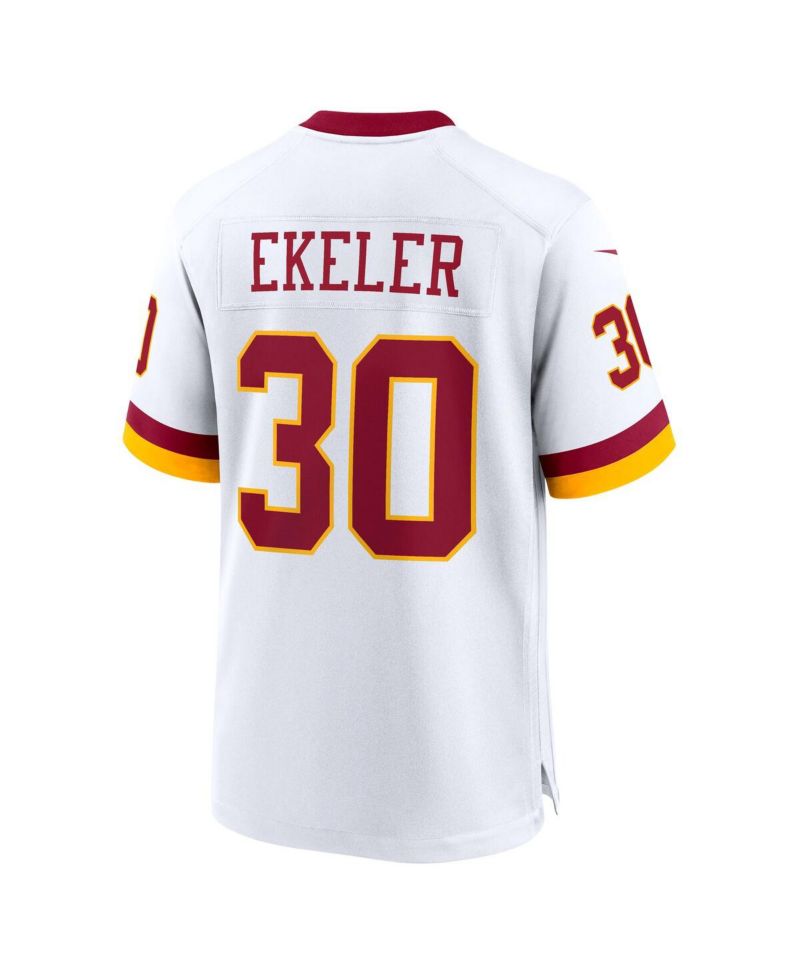Men's Austin Ekeler White Washington Commanders Game Super Bowl Era Jersey