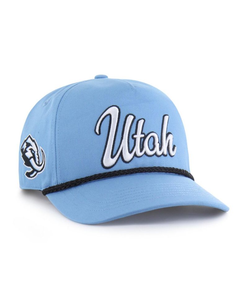 Men's Light Blue Utah Mammoth Overhand Logo Side Patch Adjustable Hitch Hat