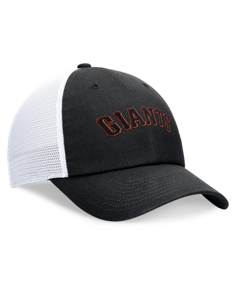 Men's Black San Francisco Giants Wordmark Adjustable Trucker Hat