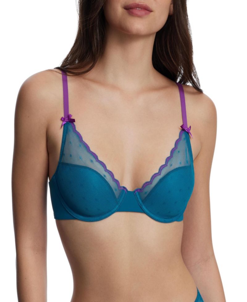 Women's Siren Lightly Lined Dotted Lace Underwire Bra