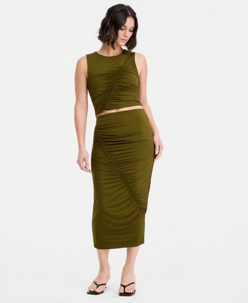 Women's Ruched Midi Skirt