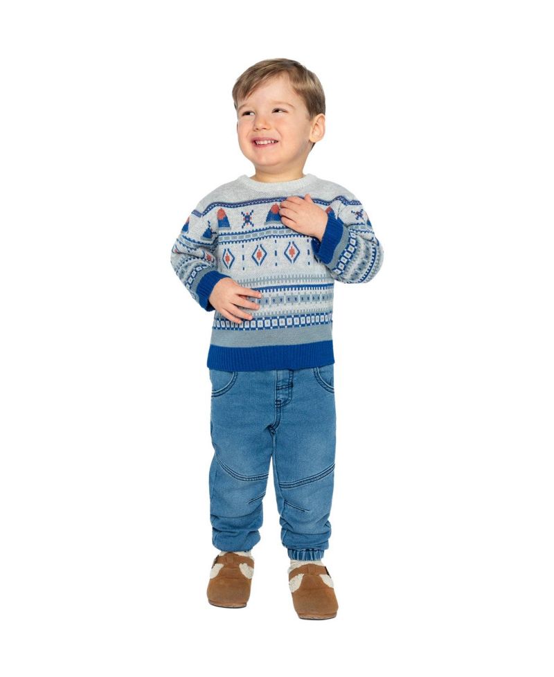 Little Boys (6-8) Jacquard Knit Sweater