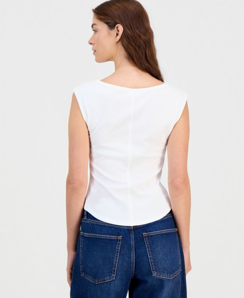 Women's Ribbed Boat-Neck Tank
