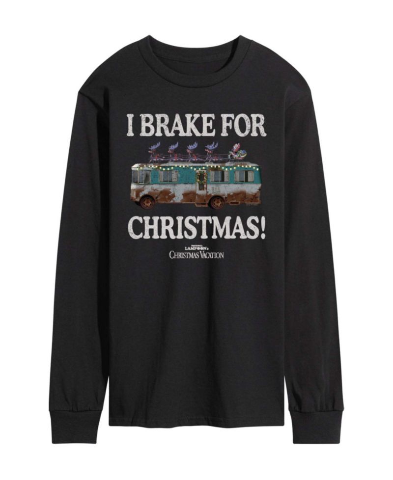 Men's I Brake For Christmas Long-Sleeve Graphic T-Shirt