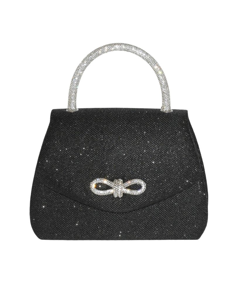 Ladies' Evening Bag with Glitter Handle and Bow