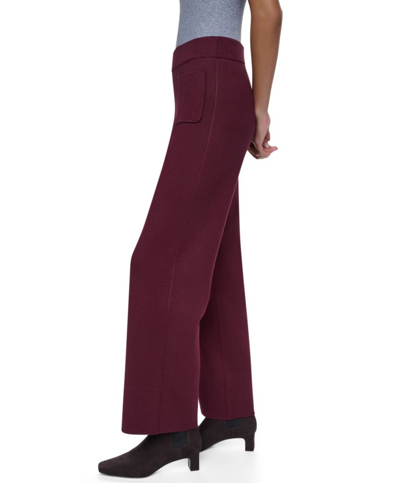 Women's Front Pocket Essentials High-Waisted Wide-Leg Pull-On Pants