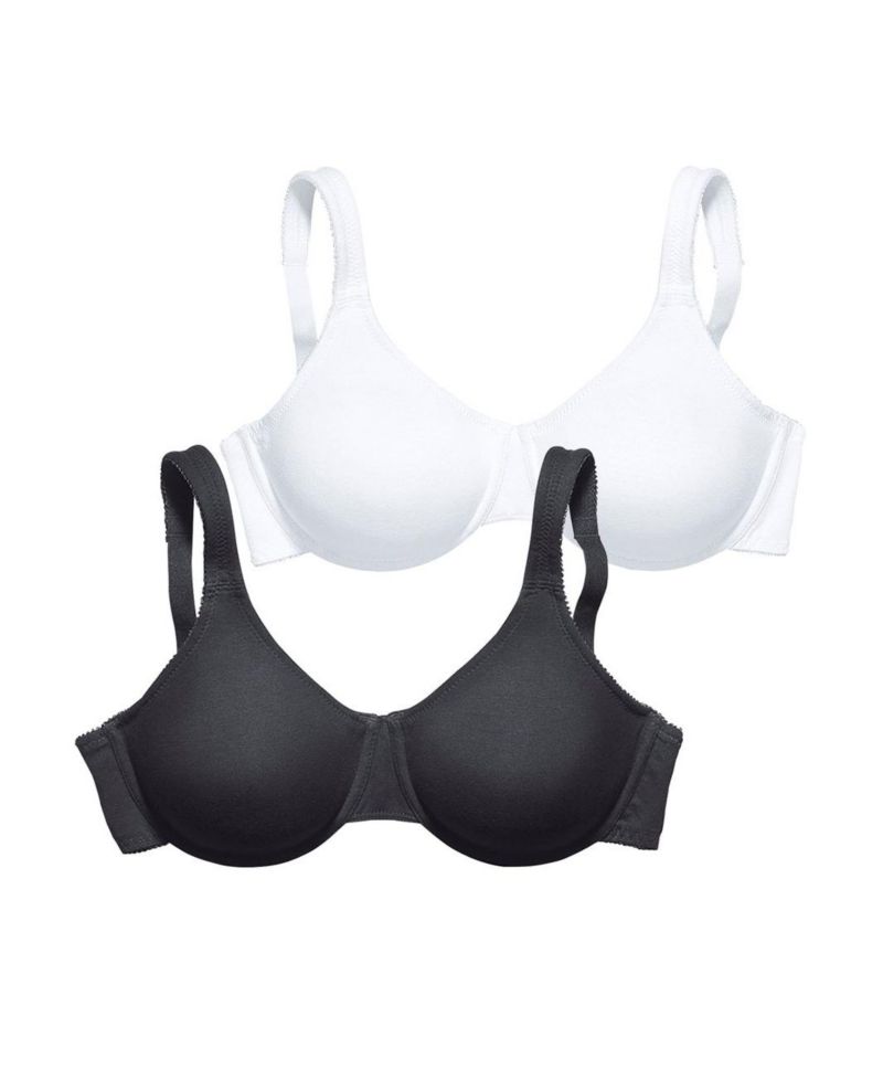 Women's Cotton 2-Pack Underwire Minimizer Padded T-Shirt Bra
