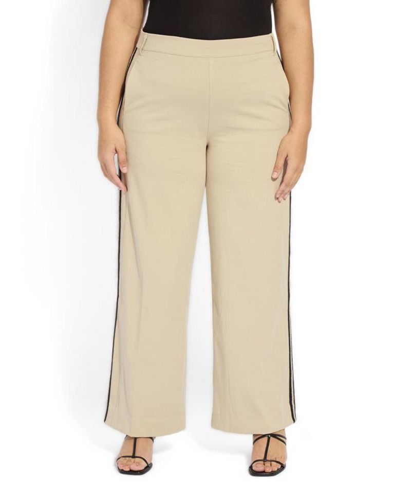 Plus Size Brinne Wide-Leg Side-Stripe Trousers