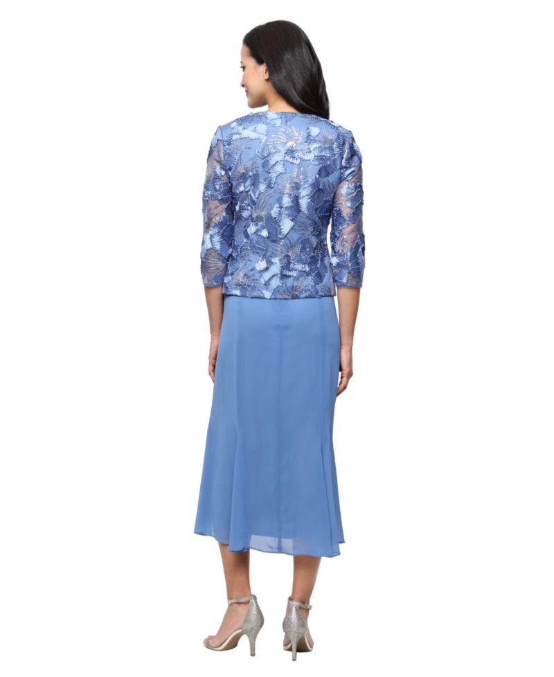 Petite Scoop Neck Dress and Soutache Open Jacket, 2-Piece Set