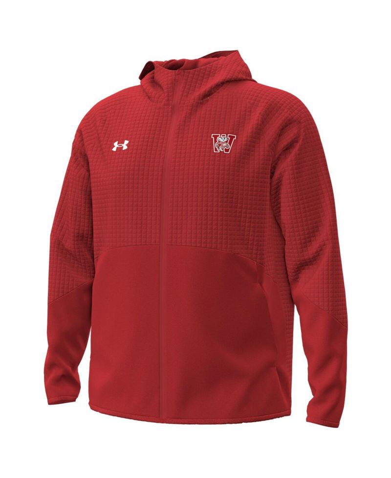 Men's Red Wisconsin Badgers 1980 Throwback Unstoppable Fleece Full-Zip Jacket