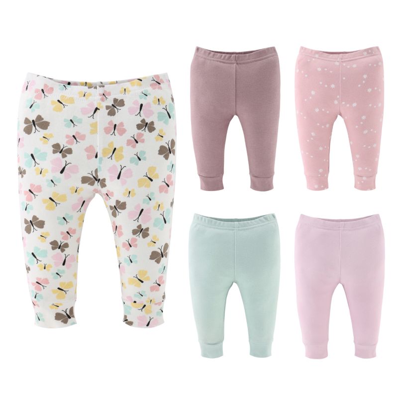 Baby Girls Pants, 5-Pack, Butterfly Kisses