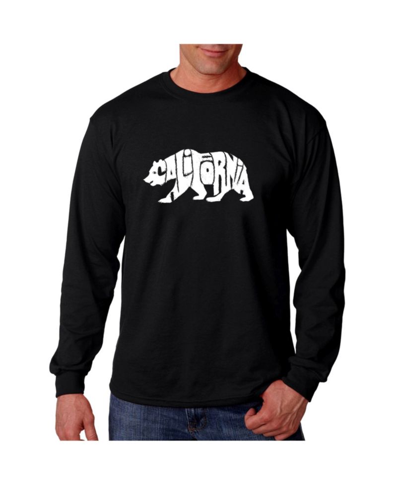 Men's Word Art Long Sleeve T-Shirt - California Bear