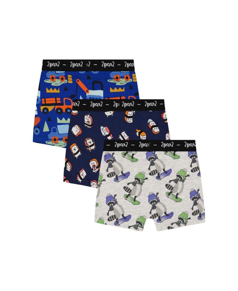 Little and Big Boy (6-12) Boxer Pack Of 3 Animal Prints