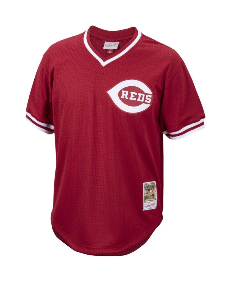 Men's Pete Rose Red Cincinnati Reds Cooperstown Collection Mesh Batting Practice Jersey