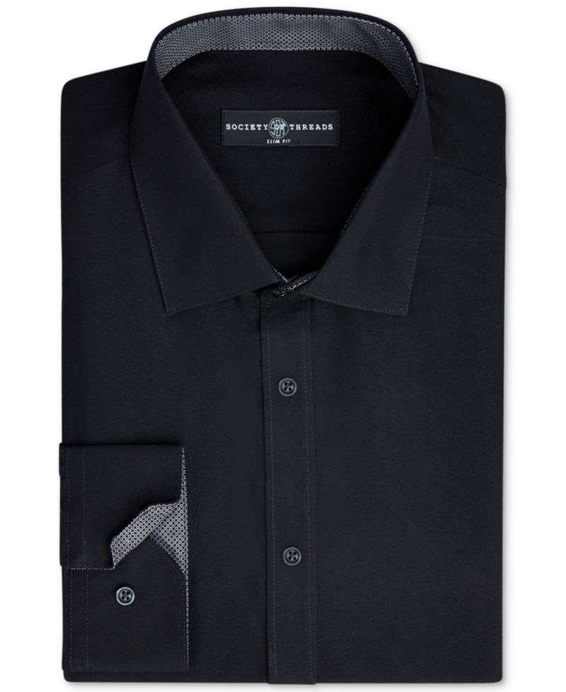 Men's Slim-Fit Non-Iron Performance Solid Dress Shirt