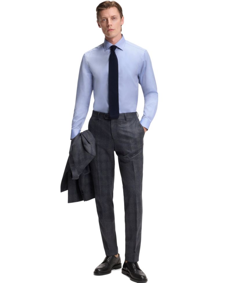 BECKHAM x BOSS Men's Oxford Cotton Slim-Fit Dress Shirt
