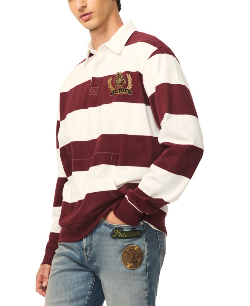 Men's Kapeo Rugby Stripe Long-Sleeve Polo Shirt