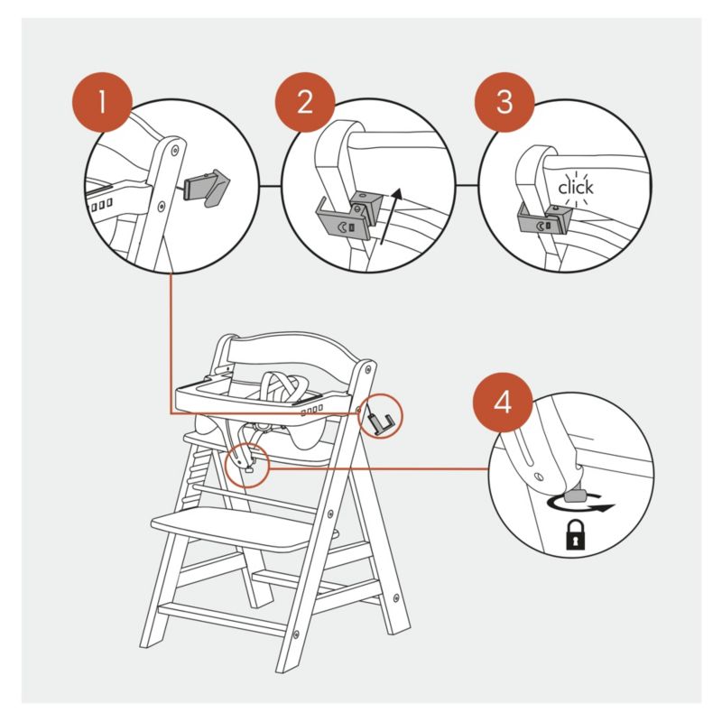 Alpha and Grow Along Adjustable Wooden Baby High Chair Seat