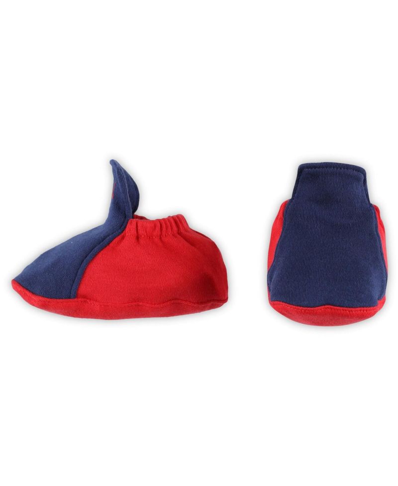 Baby Boys and Girls Red, Navy Los Angeles Angels Three-Piece Love of Baseball Bib Bodysuit and Booties Set