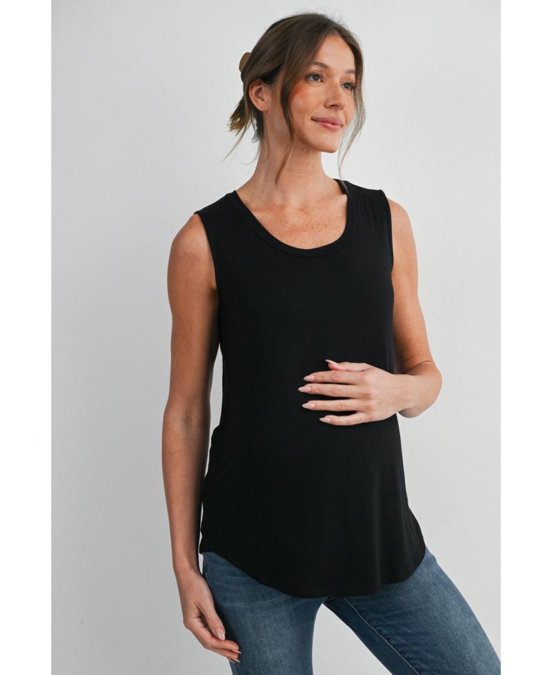 Maternity Nursing Scoop-Neck Sleeveless Tank Top