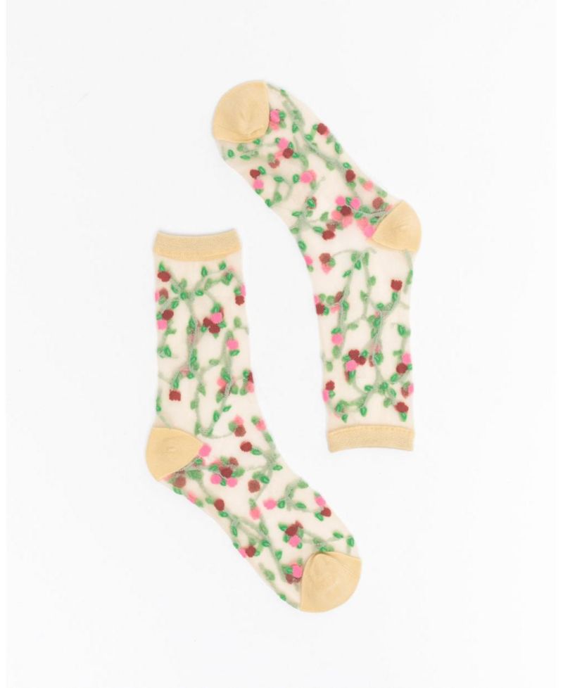 Women's Sheer Rosettes Sock