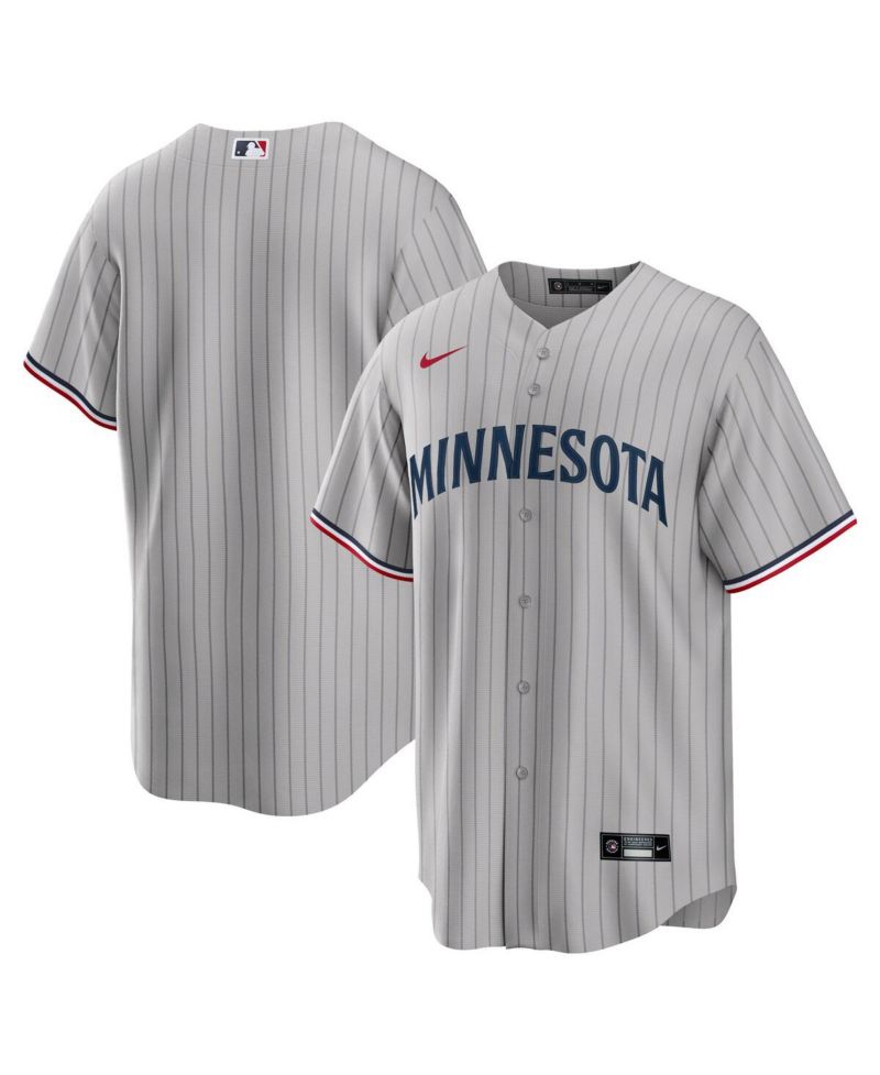 Men's Gray Minnesota Twins Road Replica Team Jersey
