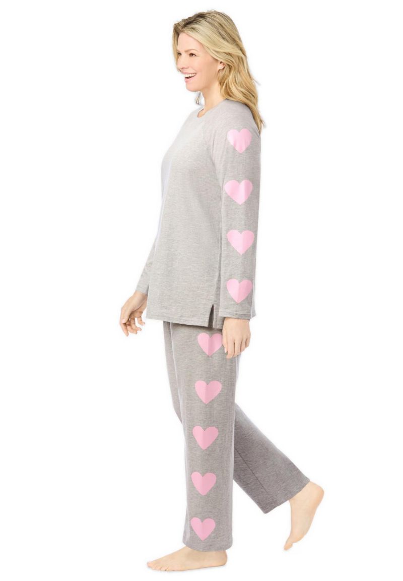 Plus Size Dreams and Co. Side Print Pajama Set