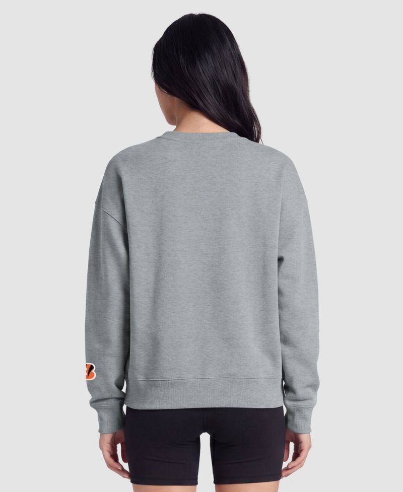 Cincinnati Bengals Women's Contrast Lined Sweatshirt - Heather Gray