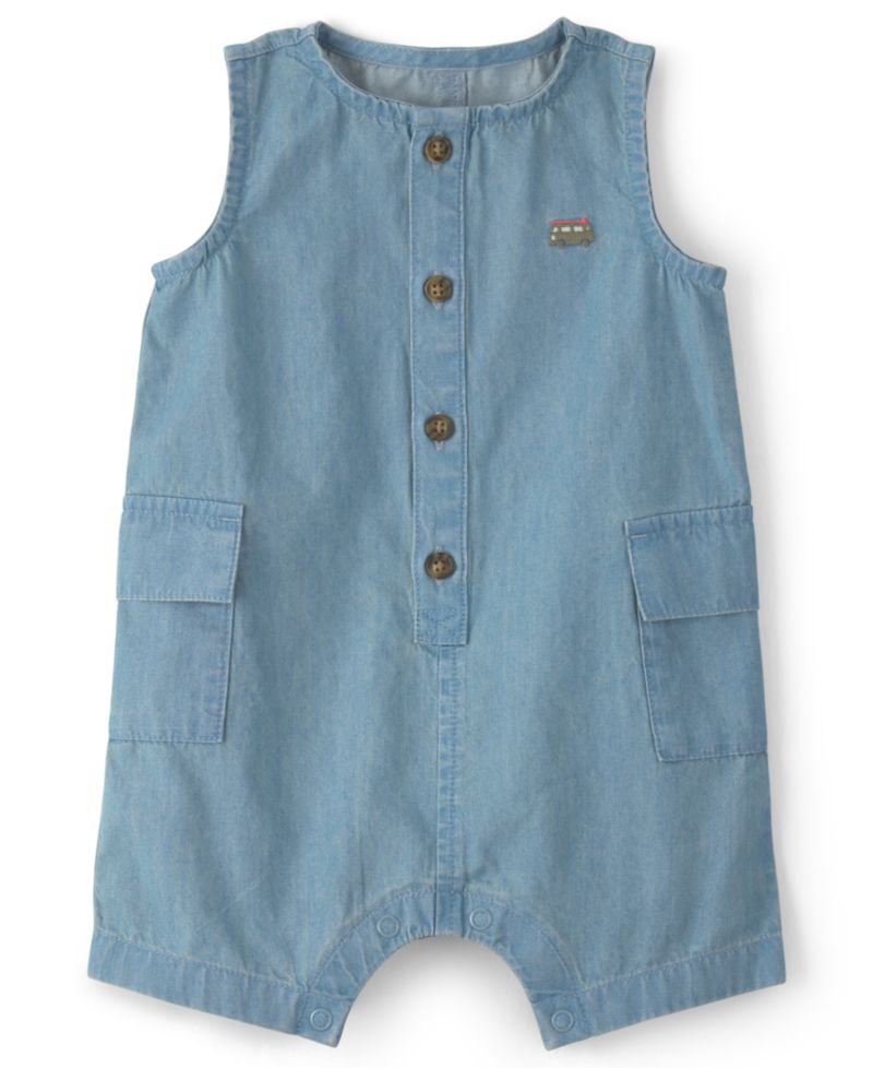 Baby Boys' Beach Cruiser Chambray Sleeveless Romper