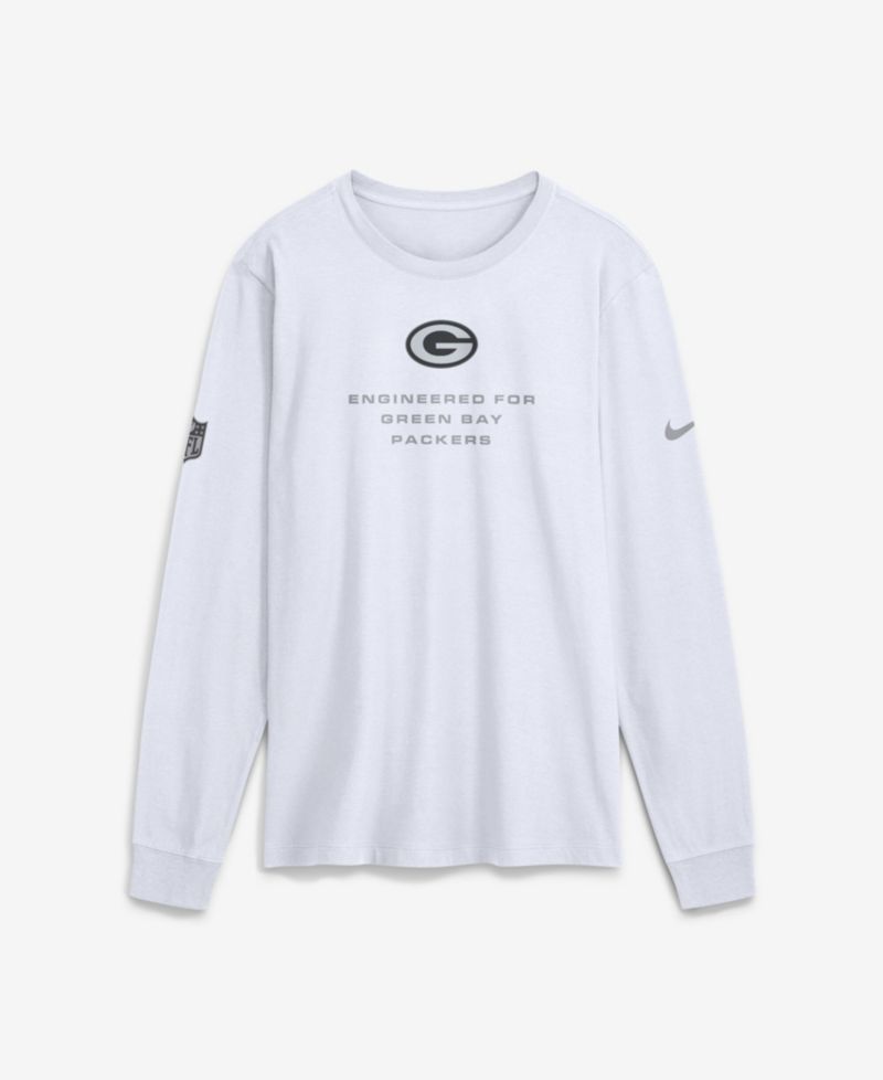 Men's White Green Bay Packers Sideline Bold Arch Star Dri-FIT Long Sleeve T-Shirt