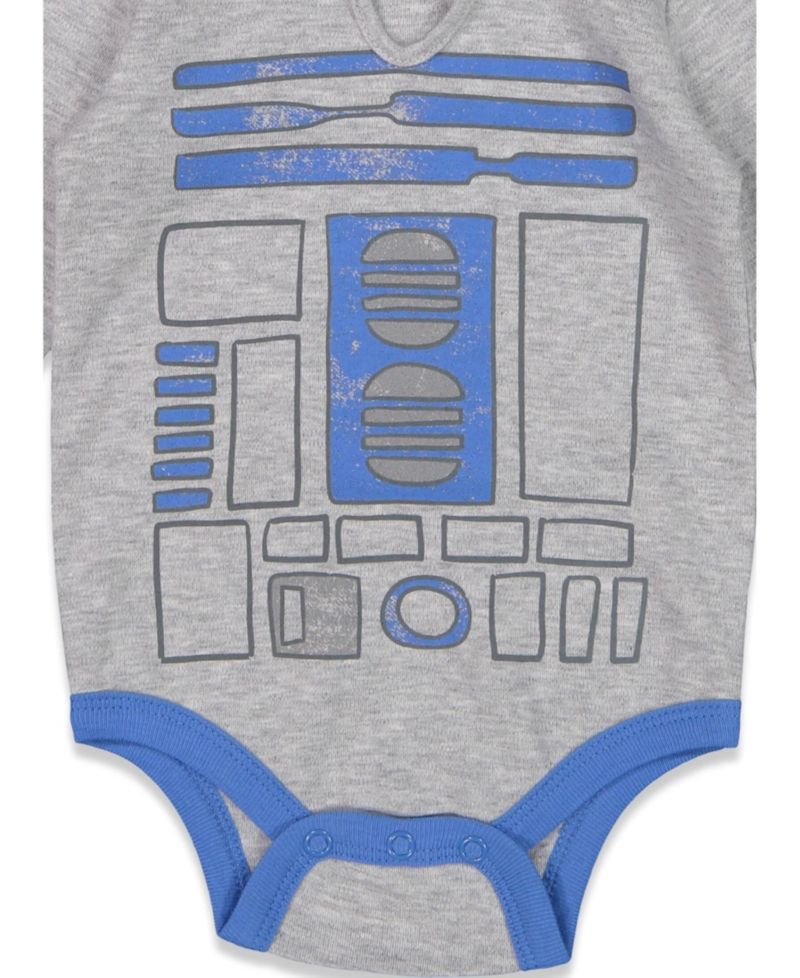 Baby Boys Darth Vader R2-D2 Chewbacca 3 Pack Bodysuits