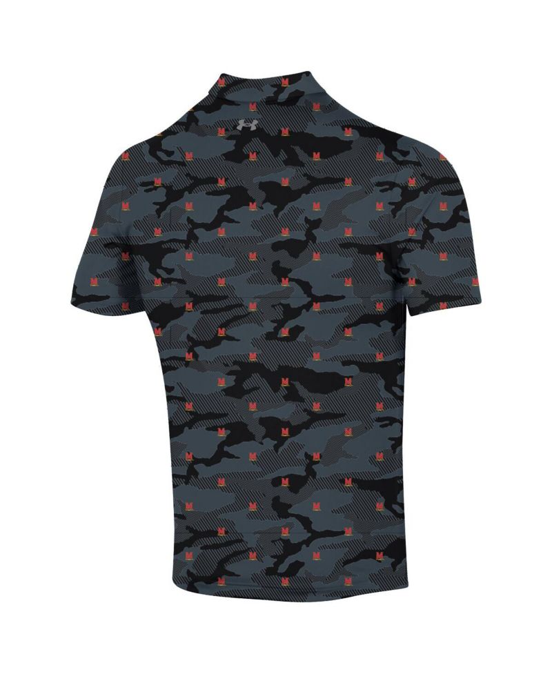 Men's Black Maryland Terrapins Gameday ArmourFuse Polo Shirt