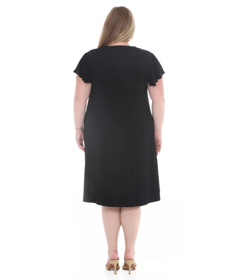 Plus Size V-Neck Tie-Front Shift Dress