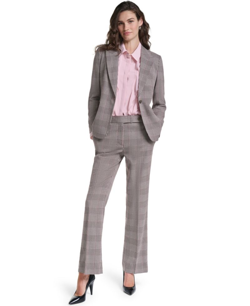 Petite Woven Plaid Lined Blazer
