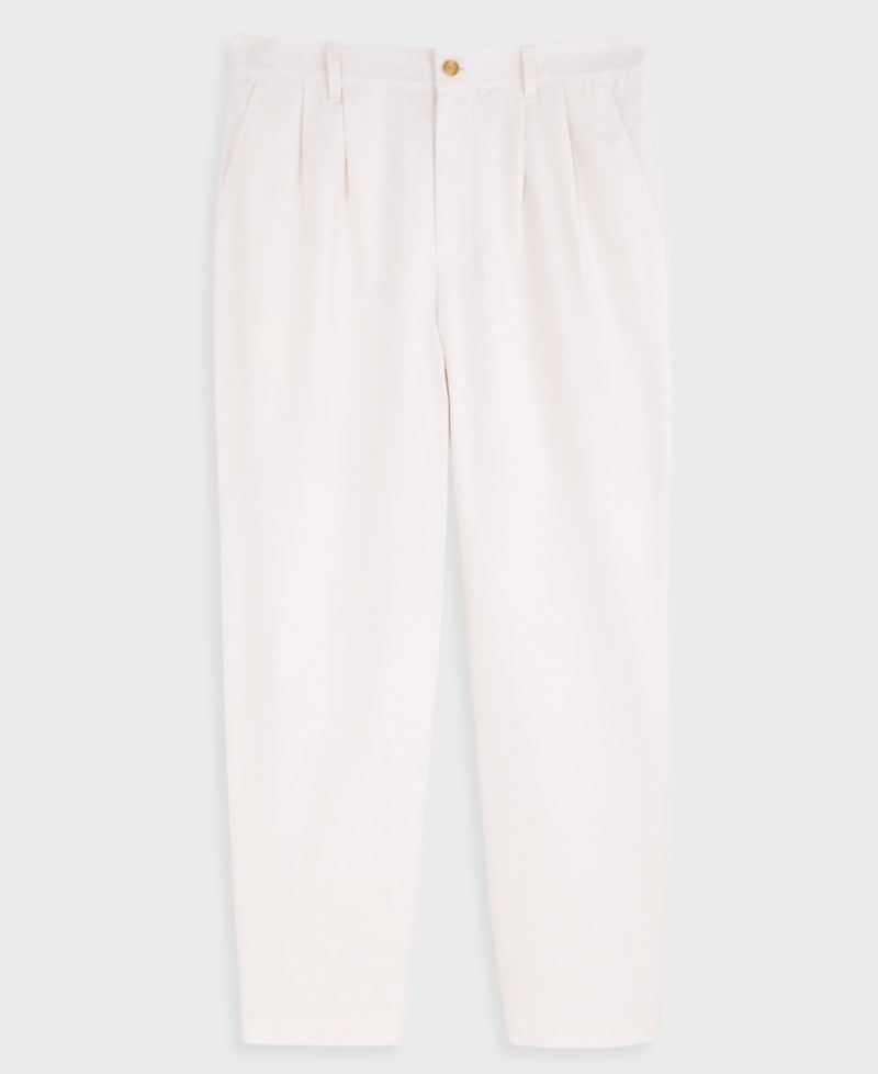 Men's Relaxed-Fit Oxford Linen-Blend Pants