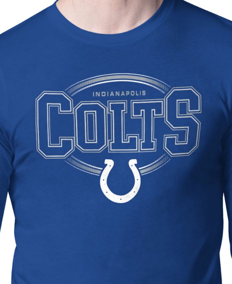 Men's Royal Indianapolis Colts Team Track Graphic Long Sleeve T-Shirt