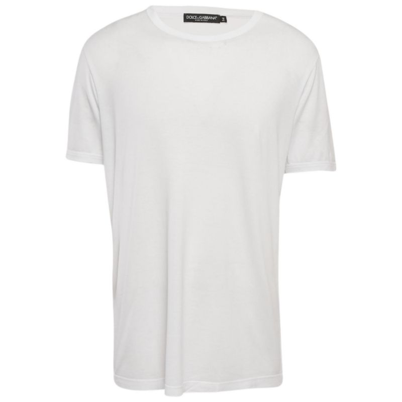 Men's White Jersey Crewneck T-Shirt
