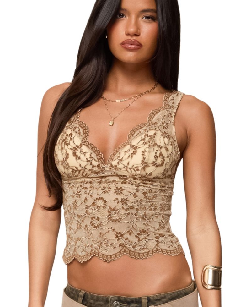 Women's Araura Lace Velvet Floral Top