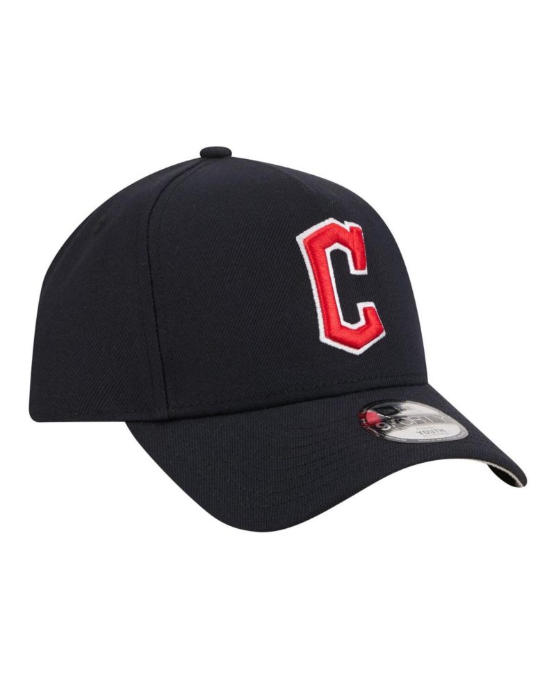 Big Boys and Girls Navy Cleveland Guardians 9FORTY A-Frame Adjustable Hat