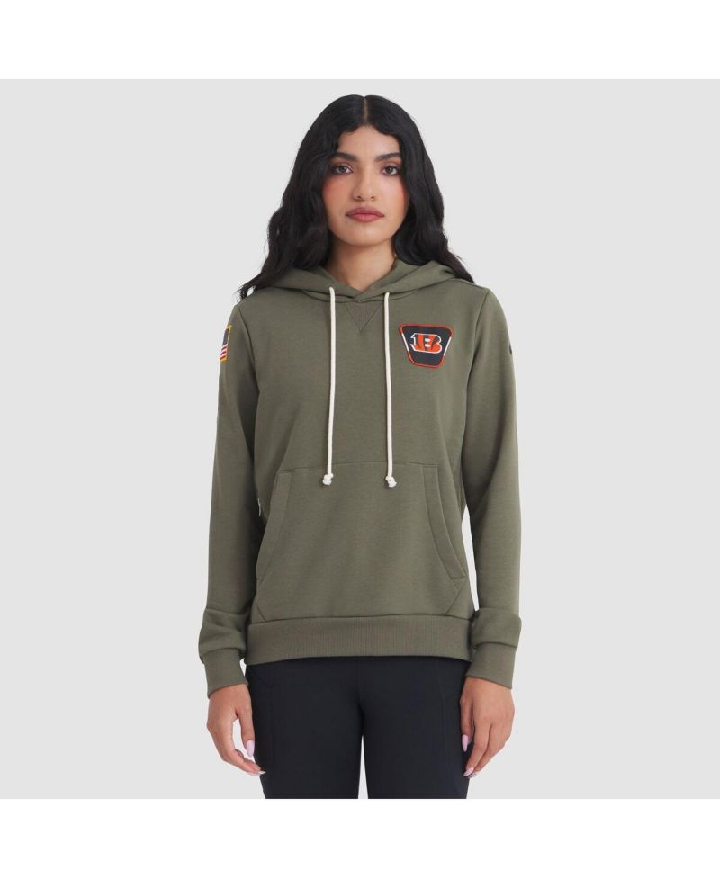 Women's Olive Cincinnati Bengals 2025 Salute to Service Sideline Standard Issue Dri-FIT Hoodie