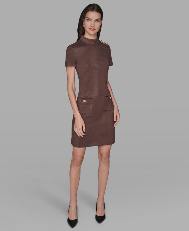 Women's Mock Neck Pocket Dress