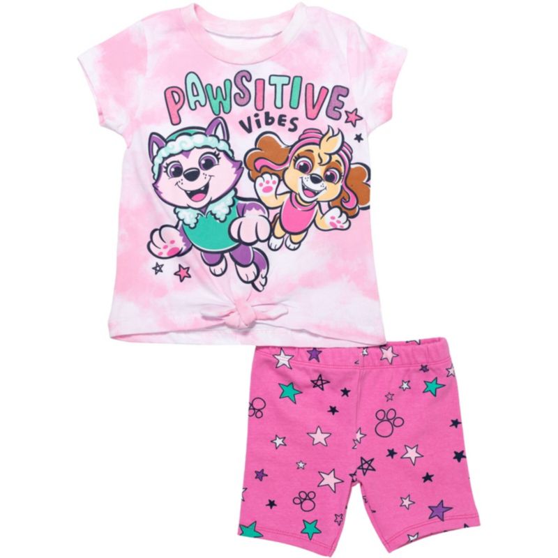 Toddler Girls Skye Everest T-Shirt and Bike Shorts Outfit Set Toddler|Child