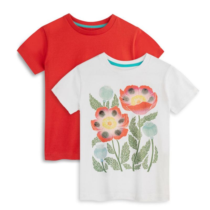 Girls Fair Trade Organic Cotton Girls Short Sleeve T-Shirt 2-pack