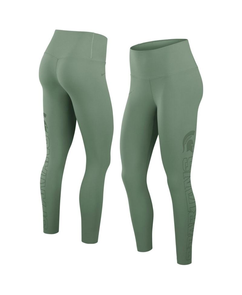 Women's Sage Green Michigan State Spartans Zenvy Performance Leggings