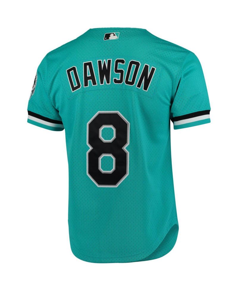 Men's Andre Dawson Teal Florida Marlins Fashion Cooperstown Collection Mesh Batting Practice Jersey