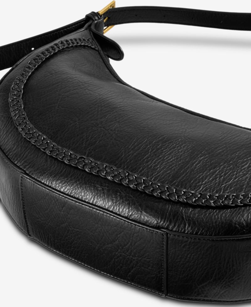 Braided-Edge Crescent Bag