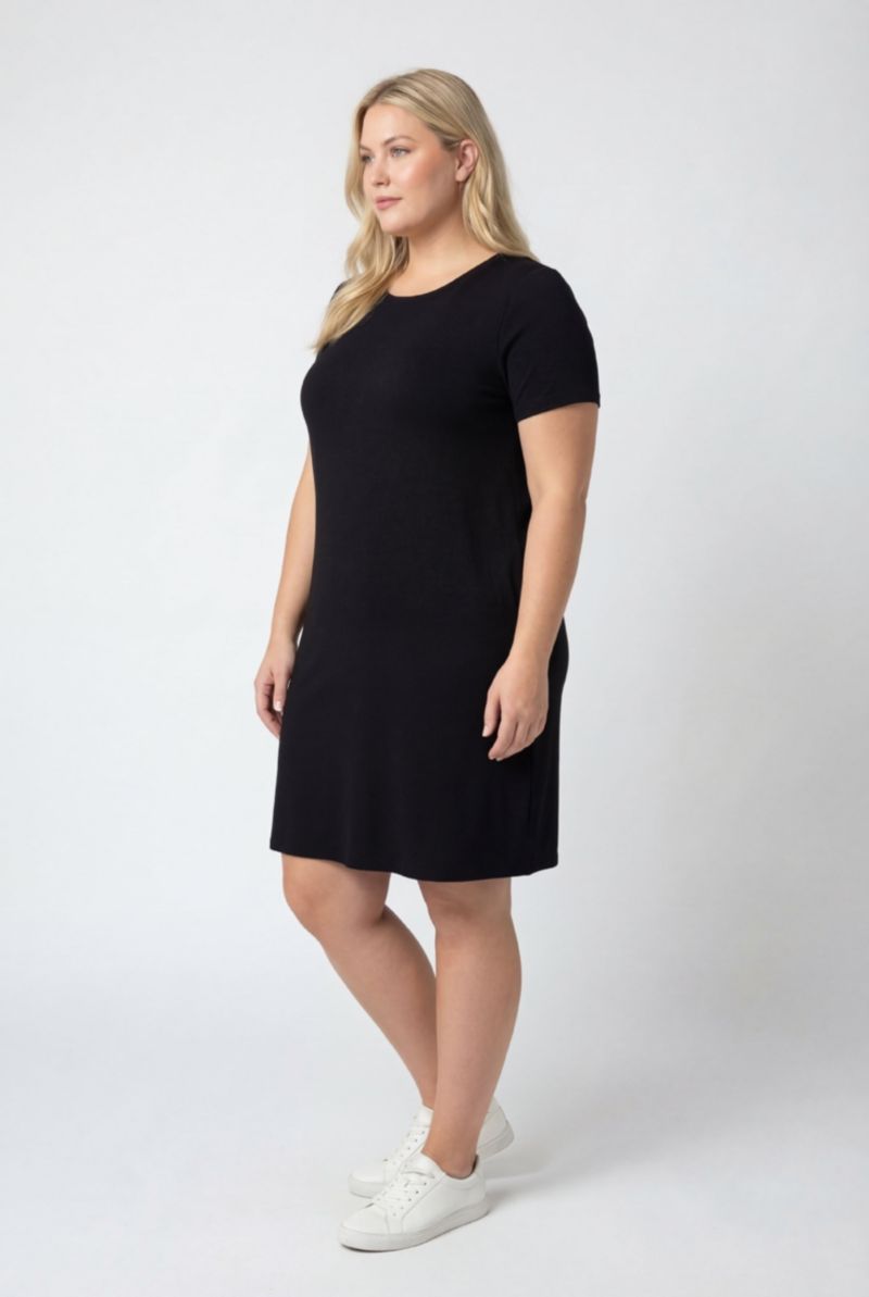 Women's Plus Size Perfect Short-Sleeve Crewneck Tee Dress