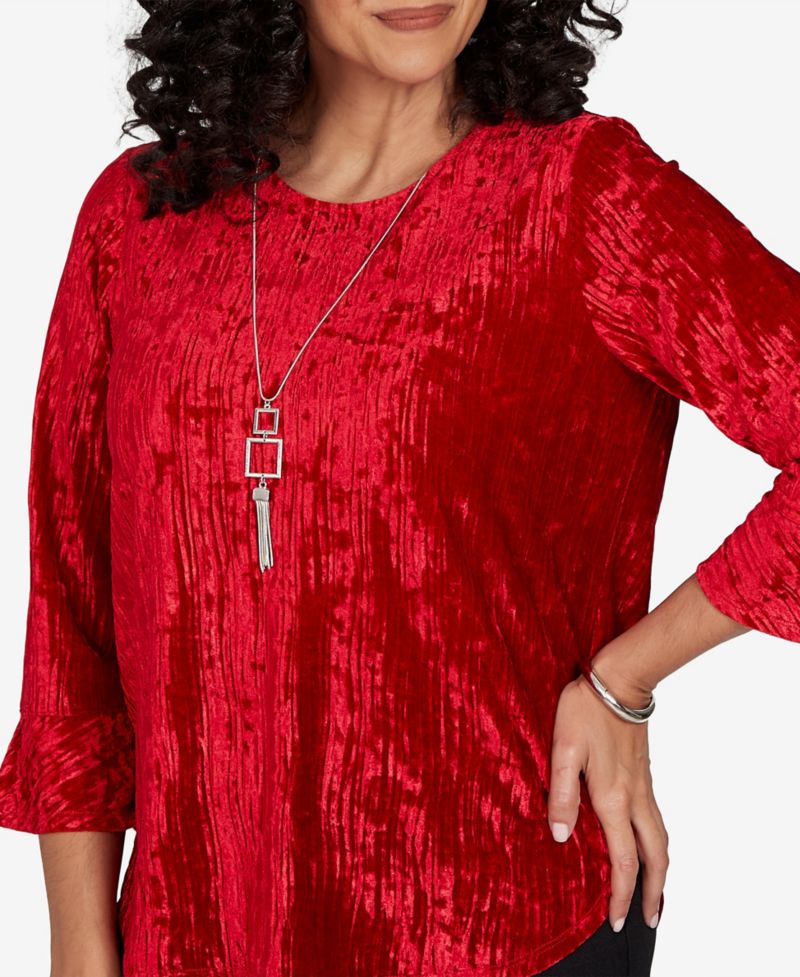 Women's 3/4-Sleeve Textured Knit Blouse