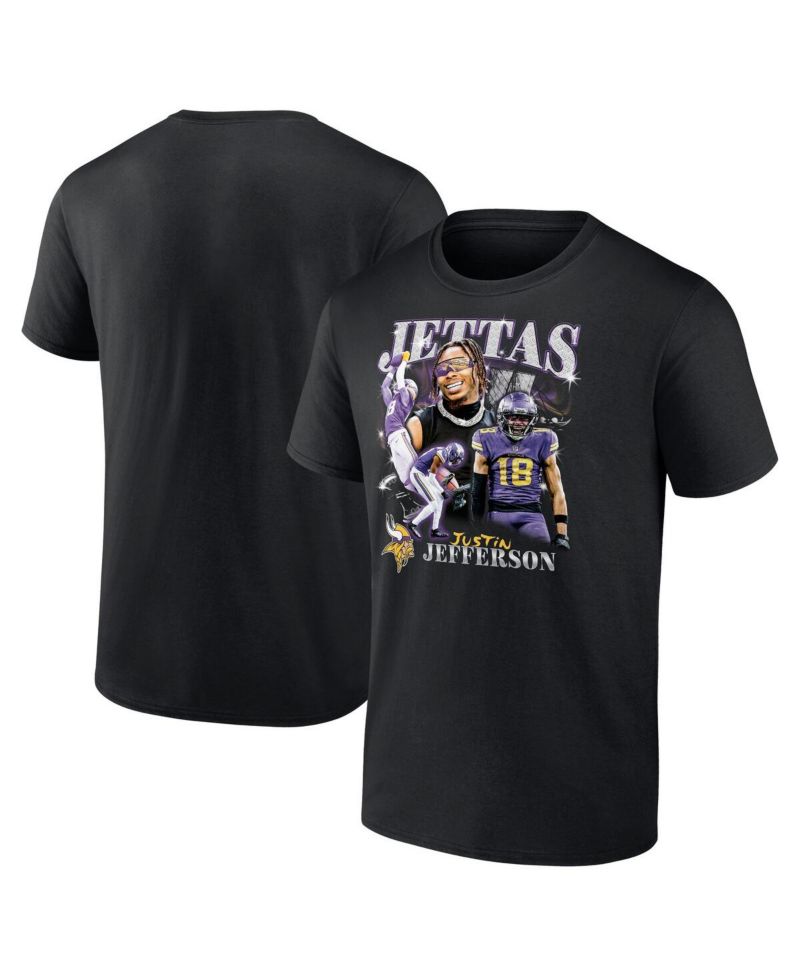 Men's Justin Jefferson Black Minnesota Vikings Notorious Player Graphic T-Shirt